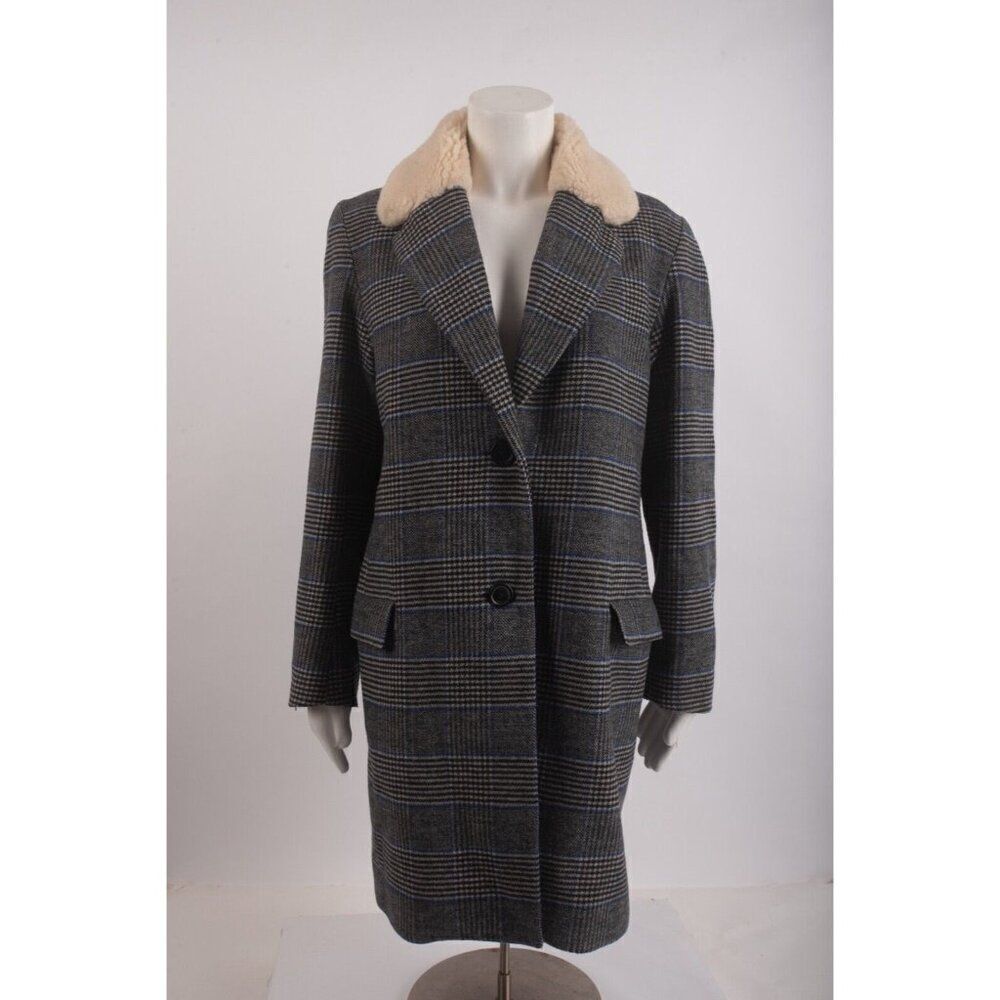 Levi Levi's Strauss Co Womens Amaya Wool Coat Jacket S Small Black Houndstooth